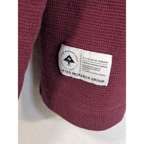Lifted Research Group LRG Mens Thermal Pullover Red Hoodie Sweatshirt Size XL - Picture 4 of 7